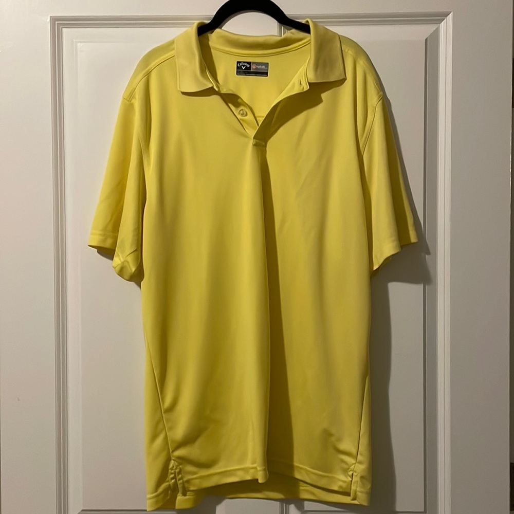 EUC Callaway Mens Opti Dri™ Stretch Polo XL Yellow